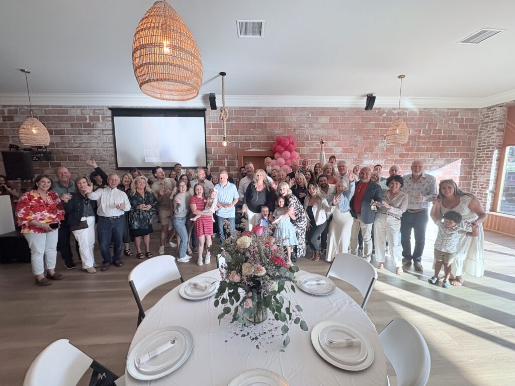 Private party celebration with guests dancing